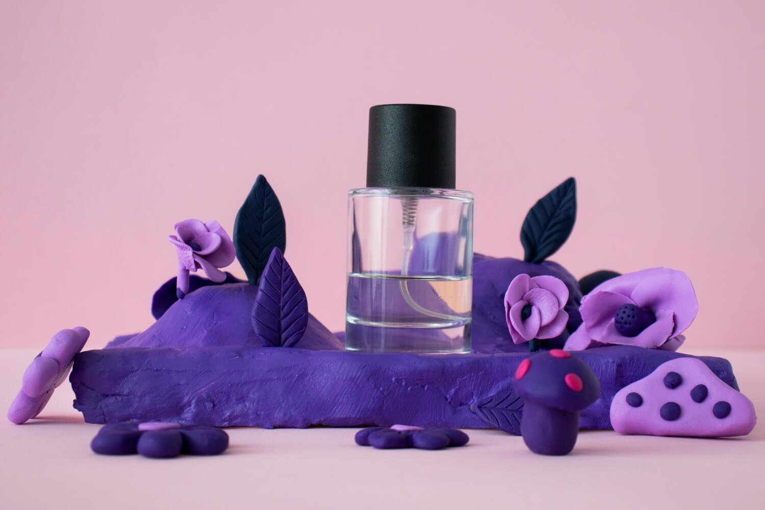 affordable perfume bottle in a flowery background