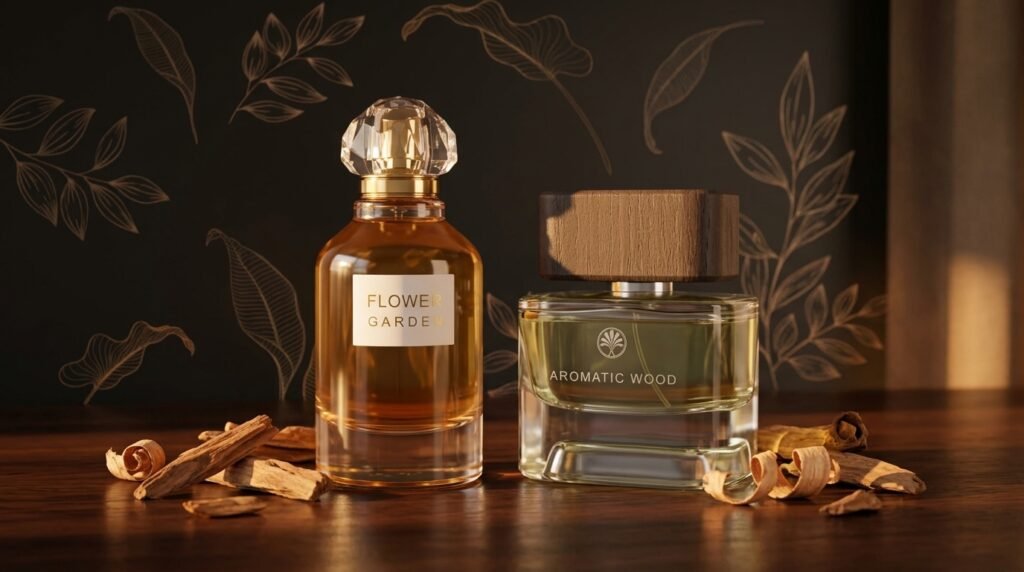 fragrance perfume - aromatic wood and flower garden