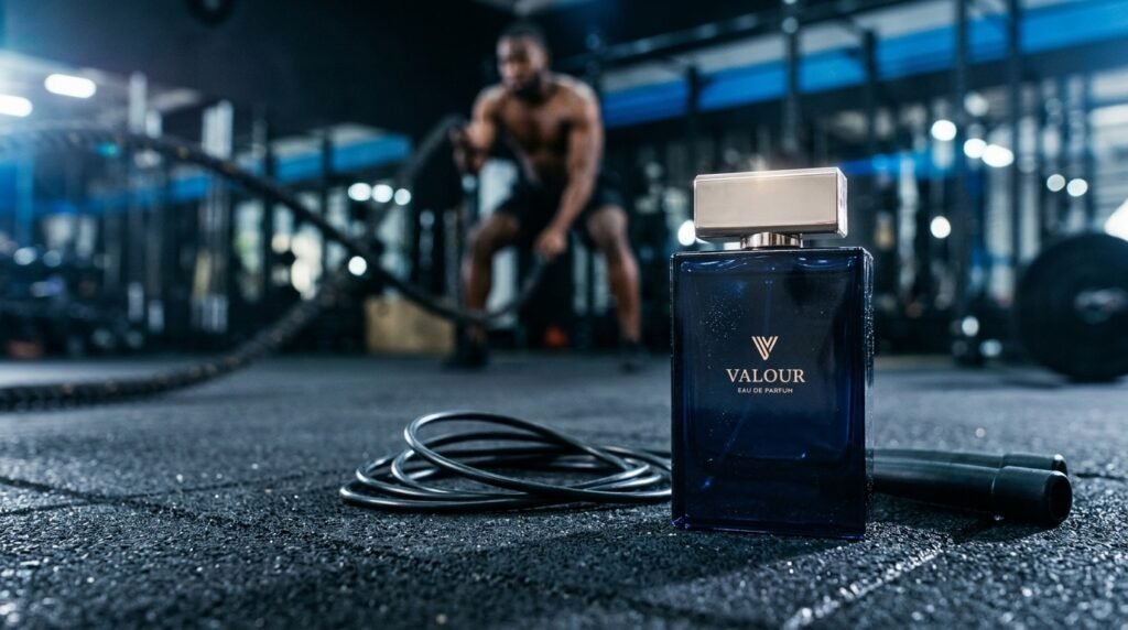 Valour Perfume in the gym